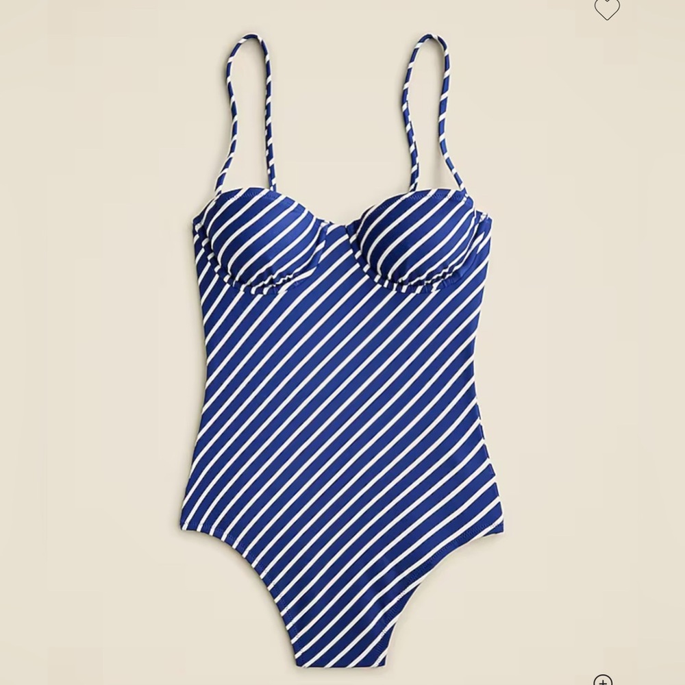 Balconette underwire one-piece swimsuit in stripe
